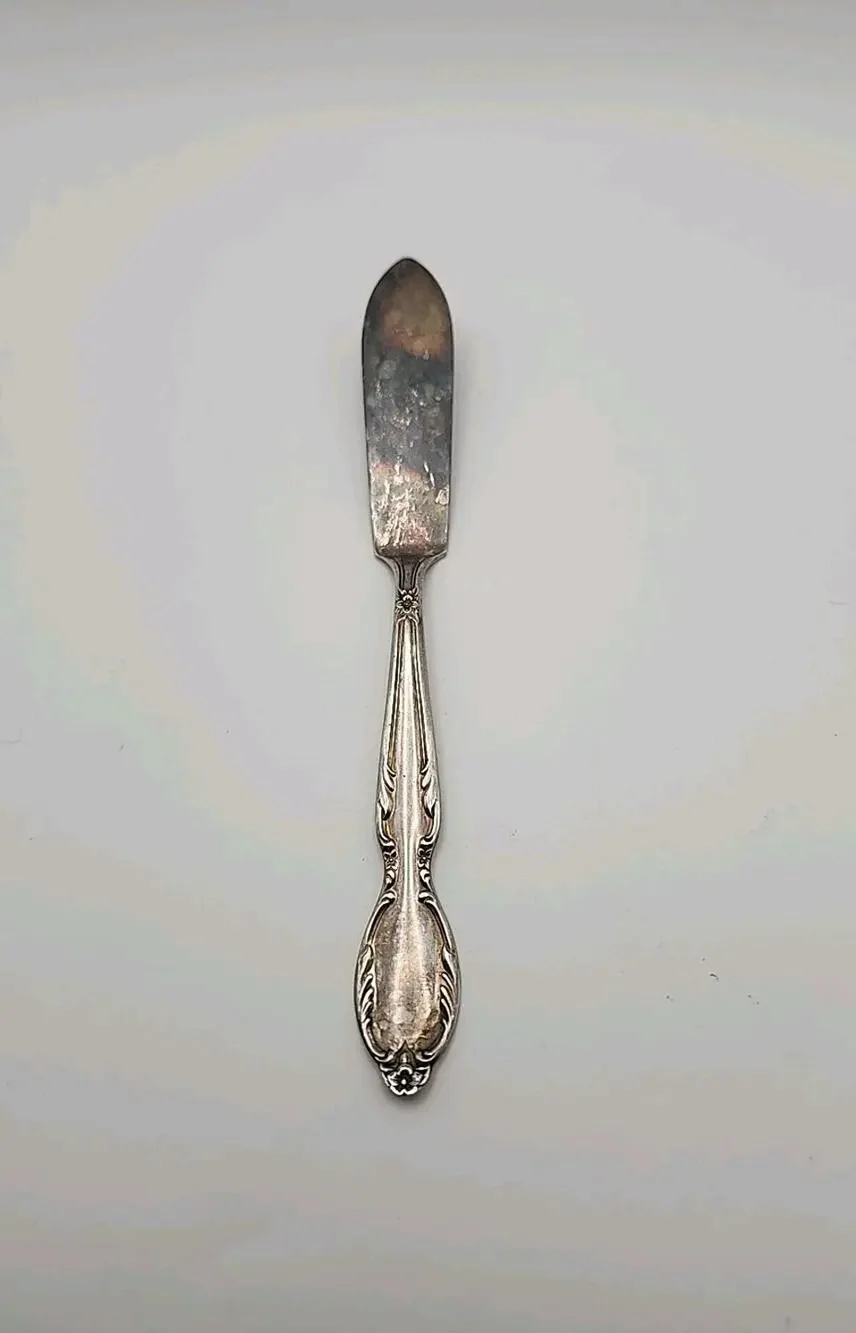 Vtg WM Rogers & Sons ROYAL MANOR Extra Silverplate Flat Handle Butter Knife